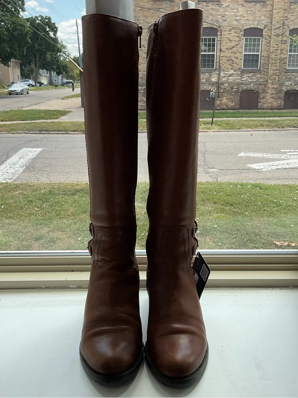 Over-the-Knee Leather Boots in Cognac Brown